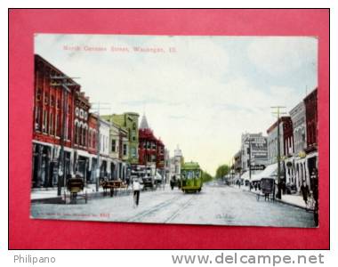 Illinois > Waukegan  Trolley On North Genesee Street   Ca 1910 -    -- Ref 550 - Waukegan