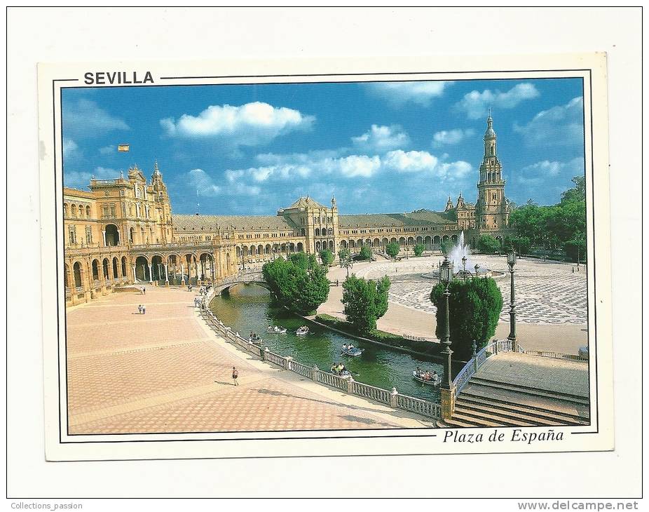 Cp, Espagne, Sévilla, Plaza De Espana,  Voyagée 2002 - Sevilla