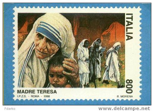 1998 1° Anniversario Morte Madre Teresa Di Calcutta Santa Riproduce I Francobolli - Altri & Non Classificati