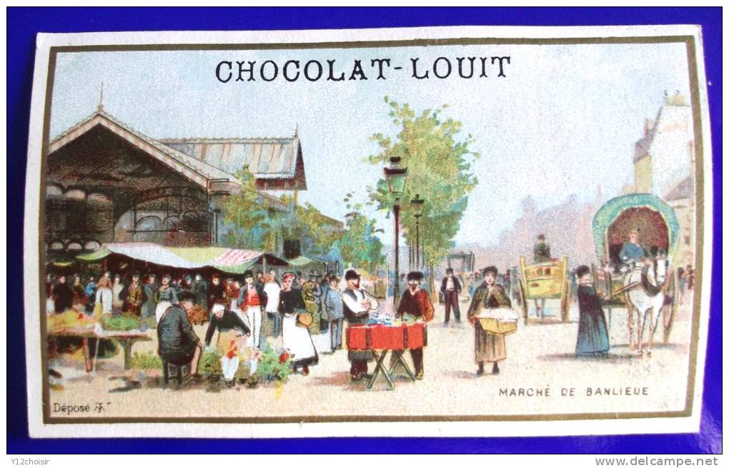 CHROMO IMAGE CHOCOLAT LOUIT MARCHE DE BANLIEUE ANIMATION ANIMEE - Louit