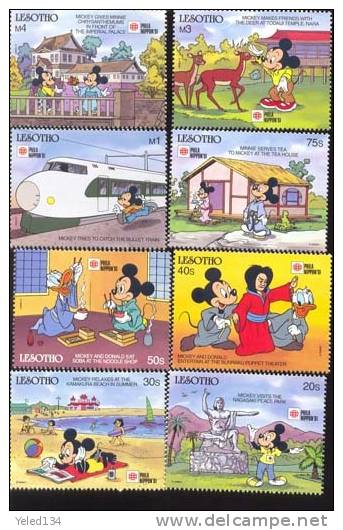 #  S-397  MINT NEVER HINGED SET OF STAMPS OF DISNEY PHILA NIPPON,91  ( LESOTHO   807-14 - Disney