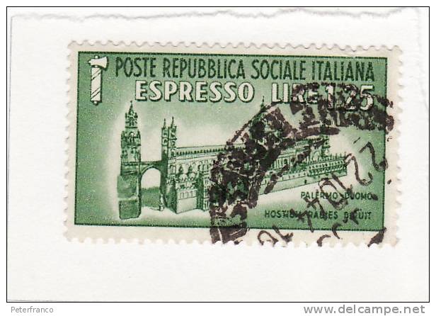 1944 Italia - Republlica Sociale Italiana - Duomo Di Palermo - Poste Exprèsse