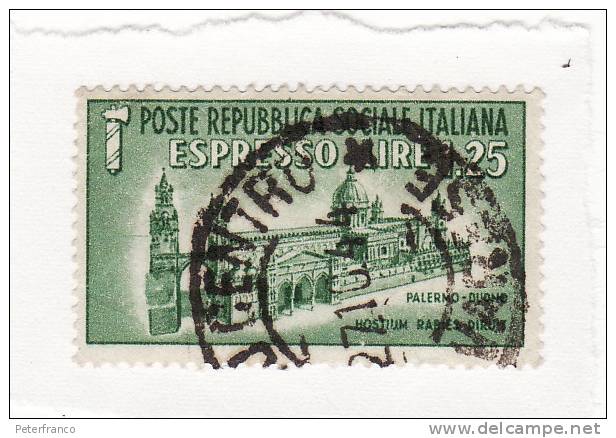 1944 Italia - Republlica Sociale Italiana - Duomo Di Palermo - Poste Exprèsse