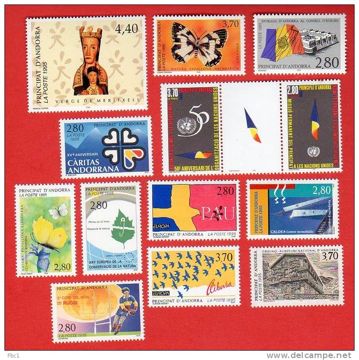 Andorre - Année Complète ** (MNH) 1995 ========== (YT: 454/466) - Full Years