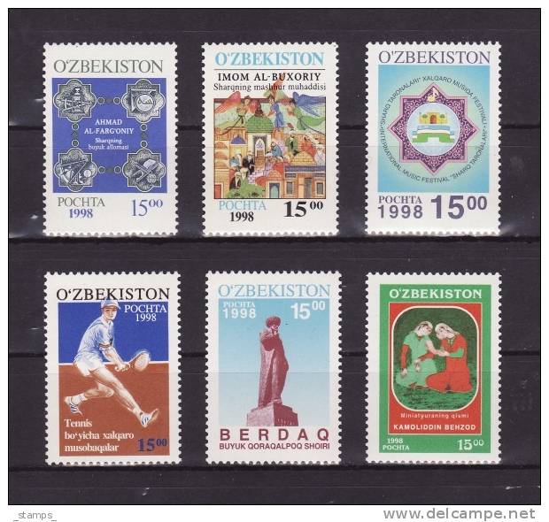 Uzbekistan 1998 - MNH ** - Mi. 170 + 171 + 172 + 173 + 174 + 175 - Lot Of Stamps - Tennis - Ouzbékistan Usbekistan -- 14 - Ouzbékistan