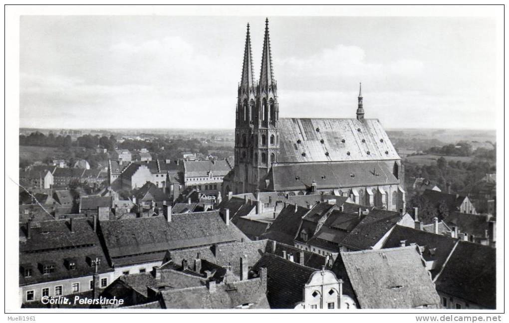 AK Görlitz, Peterskirche, Gelaufen 1955 - Goerlitz