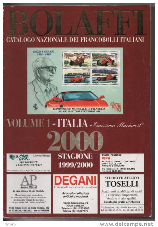 Lib043 Catalogo Bolaffi Dei Francobolli Italiani, Catalogue Italy Stamps, Timbres Italie - Vol.1 2000 - Italië