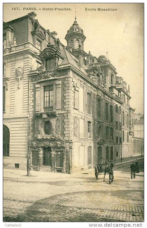 Paris   Hotel Fleubet  Ecole Massillon     Cpa - Enseignement, Ecoles Et Universités