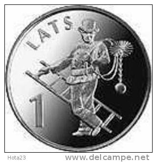 Latvia 2008 1 Lats Lucky Coin Sweeper Chimney-sweeper - UNC - Lettonie