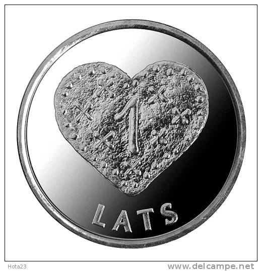 New LatviaLetland  / Lettonia  2011 Christmas Heart Gingerbread Coin 1 Lats UNC - Lettonie