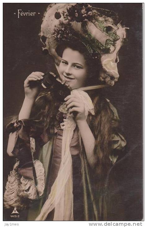 Cpa-fantaisie--vintage-postcard-  Enfant---fille-girl--kind-chapeau-fleur-robe - Autres & Non Classés