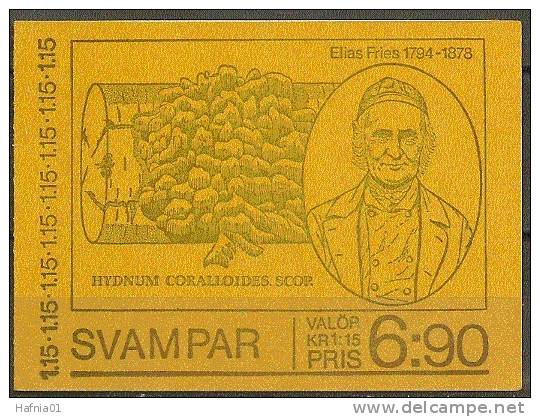 Czeslaw Slania. Sweden 1978. Mushrooms. Booklet. Michel MH 69 MNH. Signed By Stampartist. - 1951-80