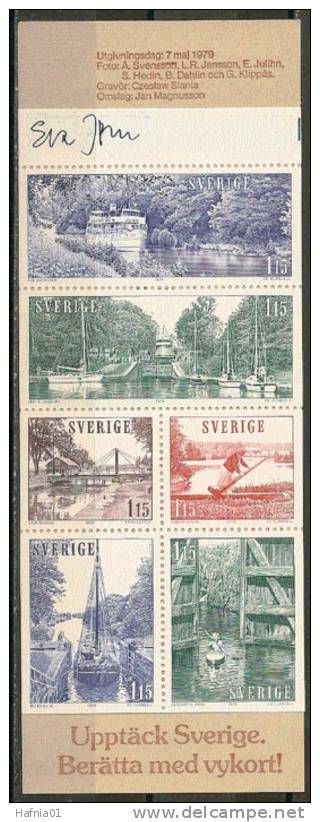 Czeslaw Slania. Sweden 1979. Göta-channel. Booklet. Michel   MH 73  MNH. Signed By Stampartist. - 1951-80