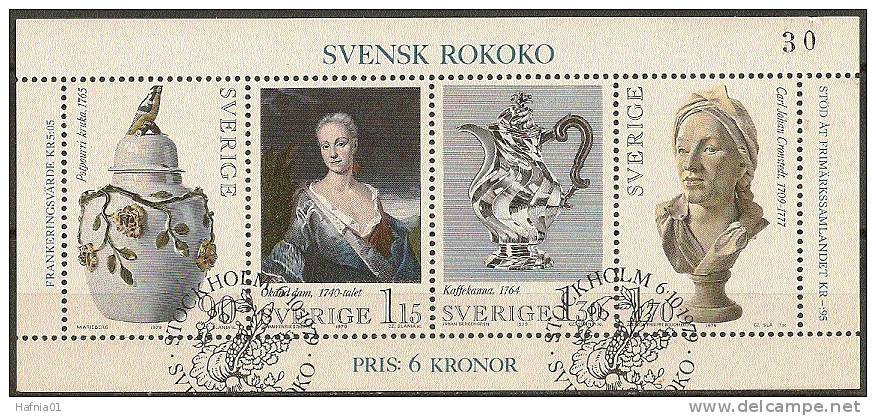 Czeslaw Slania. Sweden 1979. Swedish Rokoko. Souvenir Sheet. Michel   Bl.7  USED. - Blocks & Sheetlets