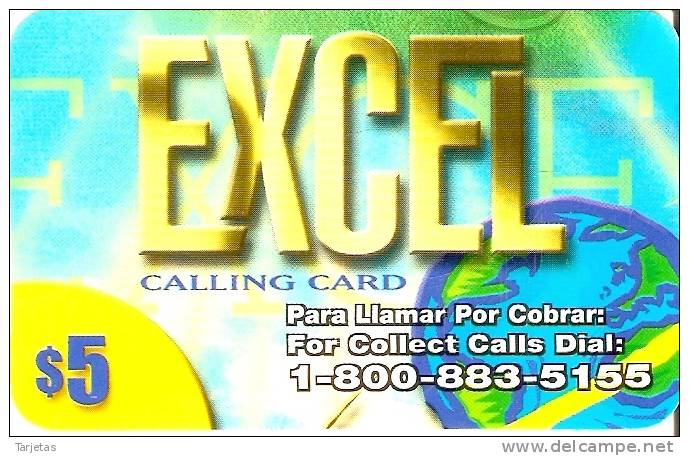 TARJETA DE ESTADOS UNIDOS DE EXCEL CALLING CARD $5 - Otros & Sin Clasificación