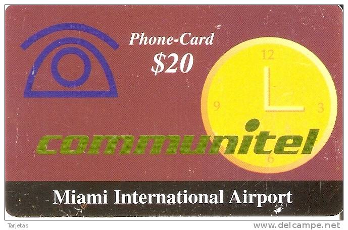 TARJETA DE ESTADOS UNIDOS DE COMMUNITEL MIAMI INTERNATIONAL AIRPORT $20 - Otros & Sin Clasificación