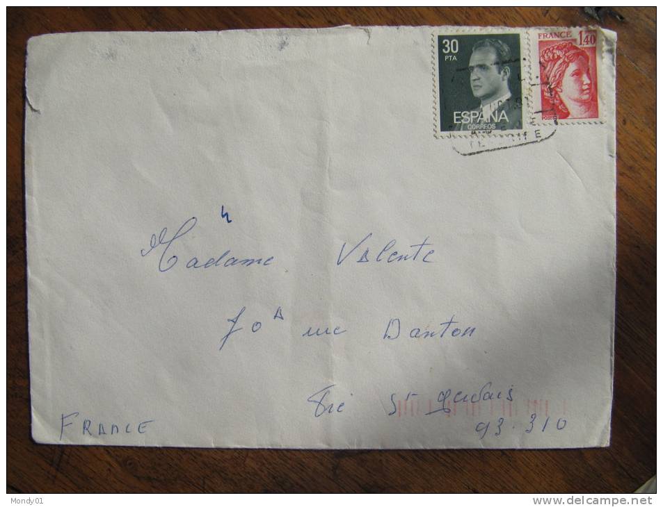 5-025 Rare  Oct 1981 Lettre D'Espagne Pour Saint Gervais Affranchissement Mixte Espagnol France Sabine Oblitéré Espagne - Dokumente