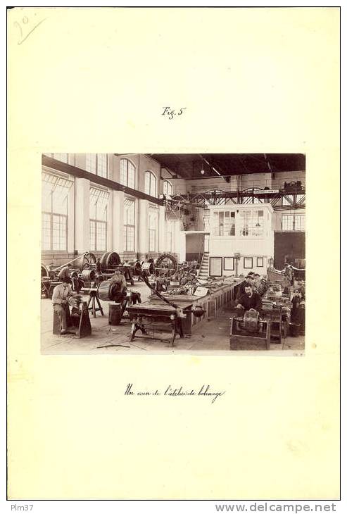 CHAMPAGNE SUR SEINE - Schneider & Cie - 7 Photos Collées Sur Papier Avec Légende Manuscrite - Electricité - Old (before 1900)