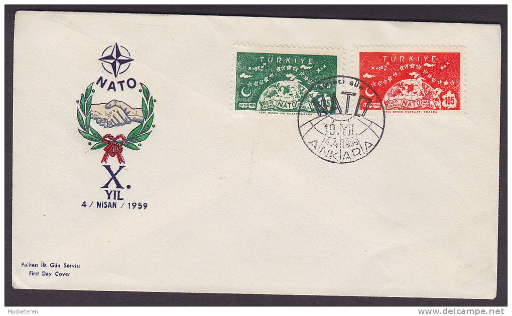Turkey Premier Jour FDC Cover 1959 Nordatlantikpakt NATO - FDC