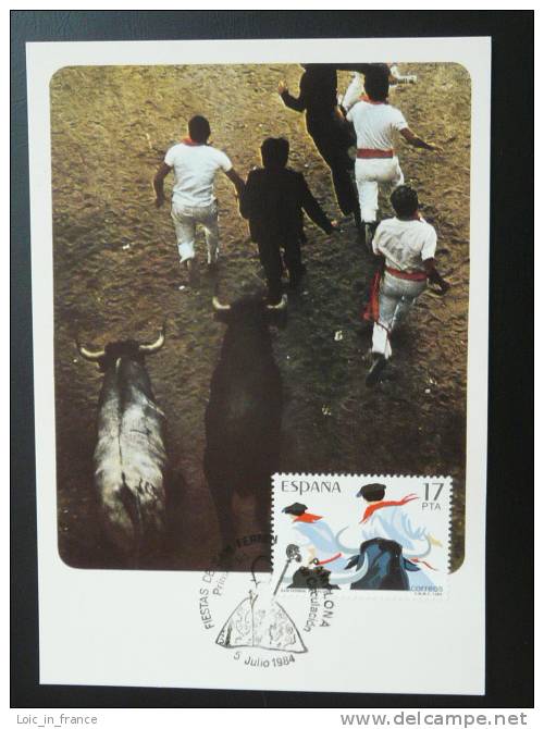 Corrida Bullfighting Tauromachy Carte Maximum Maxi Card Espagne Spain - Vaches