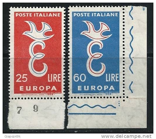 ● ITALIA 1958 - EUROPA - N. 838 / 39 Nuovi **, Serie Completa - Cat. ? € - Lotto N. 160 - 1958