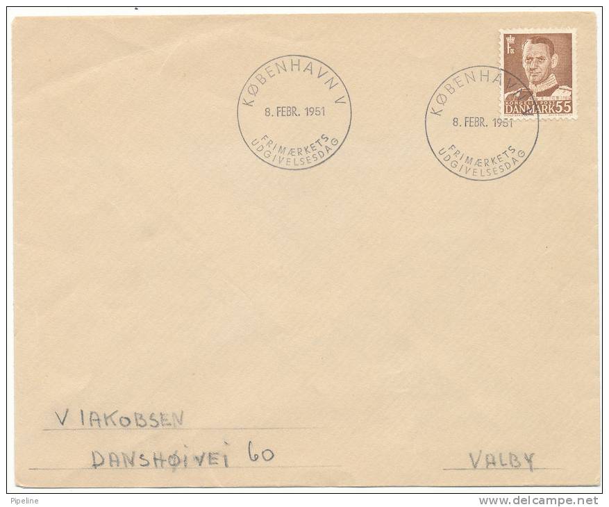 Denmark FDC  Frederik IX 55 öre 8-2-1951 - FDC