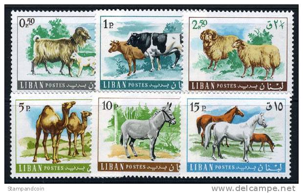 Lebanon #453-58 Mint Never Hinged Animal Set From 1968 - Lebanon