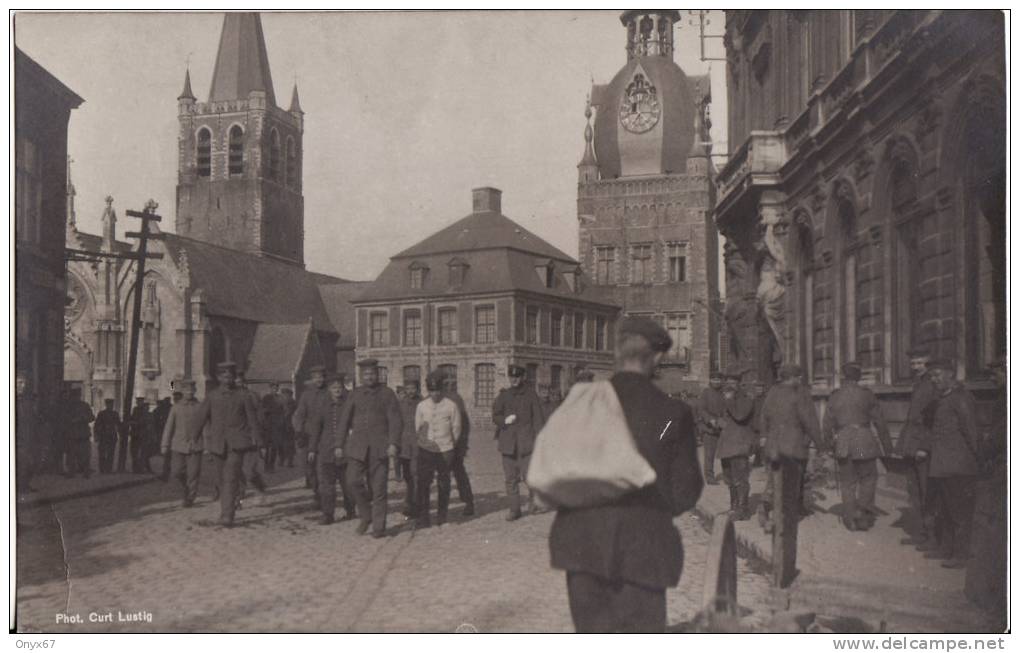 Carte Photo Militaire Allemand Comines-Komen-Warneton-Belgique-Belgie-Hainaut-Maison CATTEAU Rue République - Komen-Waasten