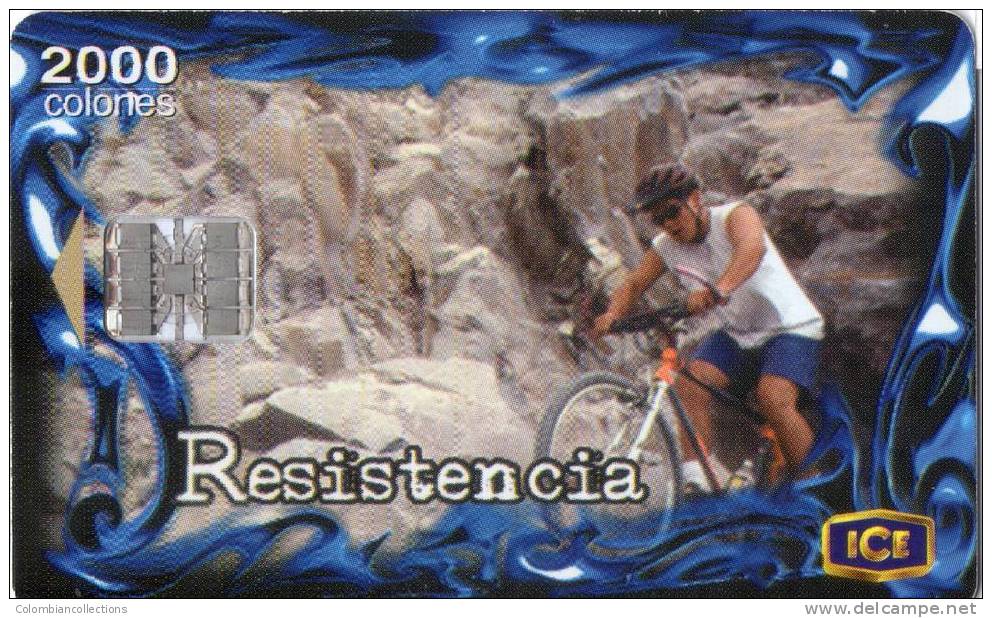 Lote TTE53, Costa Rica, Tarjeta Telefonica, Phone Card, Resistencia, Ciclismo, Used, Not Perfect Card - Costa Rica