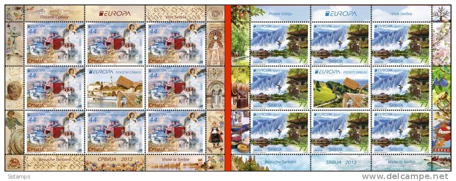 2012  EUROPA CEPT SERBIA VISIT SRBIJA POSETITE SERBIEN BESUCHEN  8 SETS  PLUS APPENDIX  MNH - 2012