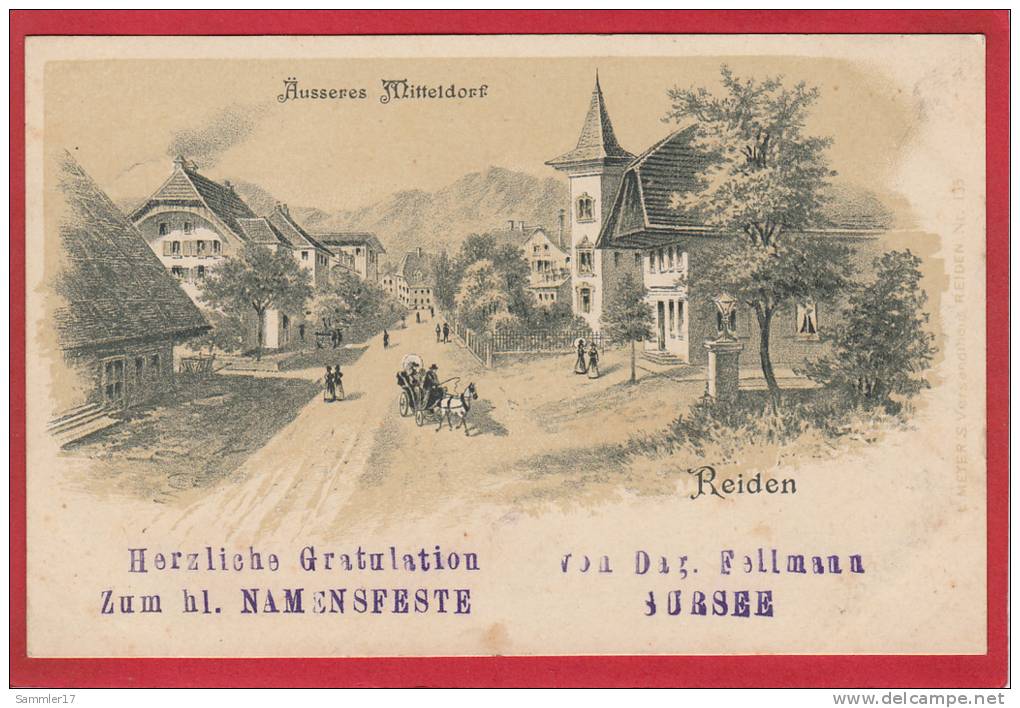 REIDEN, ÄUSSERES MITTELDORF, LITHO 1903 - Reiden