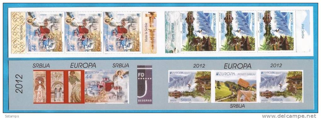 2012  EUROPA CEPT SERBIA VISIT SRBIJA POSETITE SERBIEN BESUCHEN BOOKLET 3 SETS  MNH - 2012