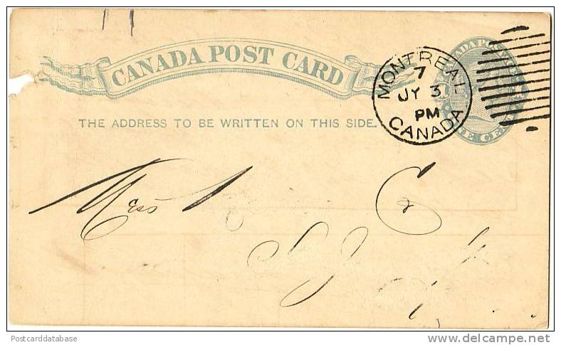 Postal Stationary Sent From Montreal In 1889 - Brieven En Documenten