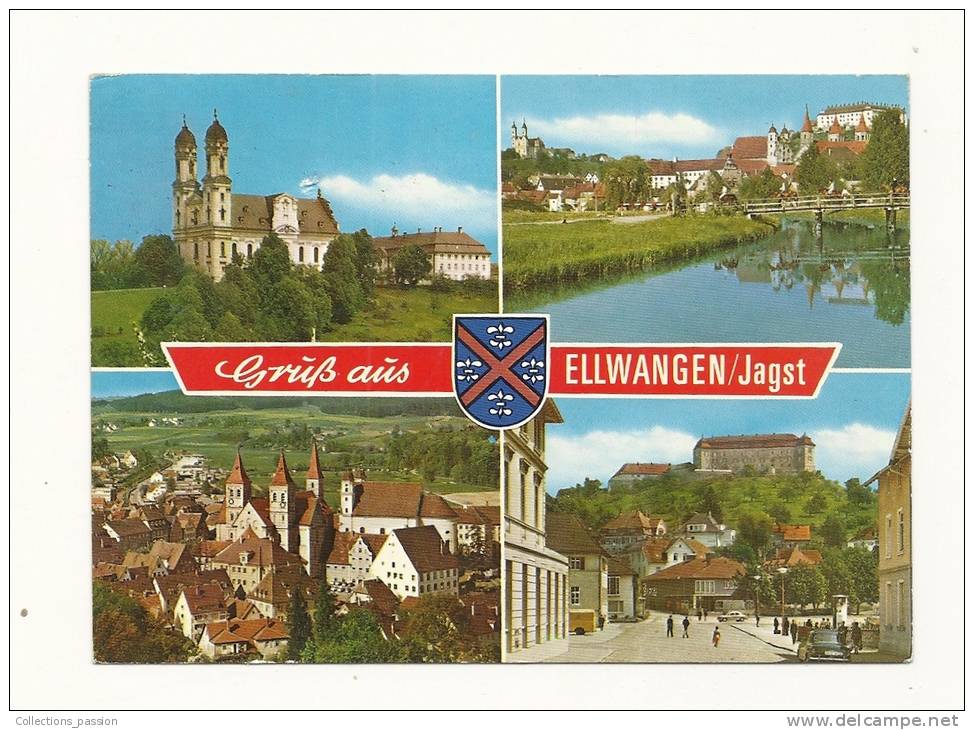 Cp, Allemagne, Ellwangen, Multi-Vues, Voyagée 1975 - Ellwangen