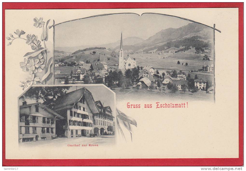 ESCHOLZMATT, GASTHAUS ZUR KRONE, GESAMTANSICHT, LICHTDRUCK 1897/1905 - Escholzmatt