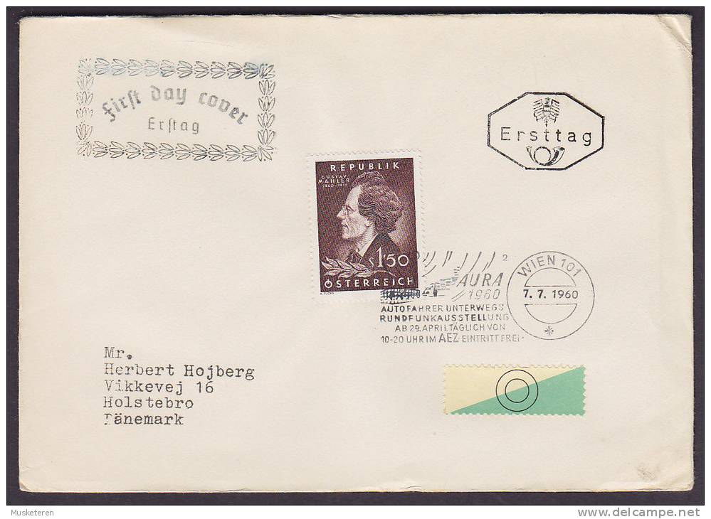 Austria Ersttag Brief Premier Jour FDC Cover 1960 Gustav Mahler, Komponist - FDC