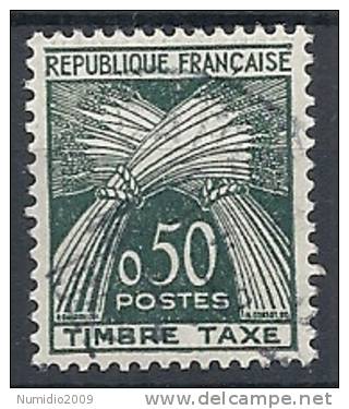 1960 FRANCIA USATO SEGNATASSE REPUBLIQUE FRANCAISE TIMBRE TAXE 50 CENT - FR170 - 1960-.... Oblitérés