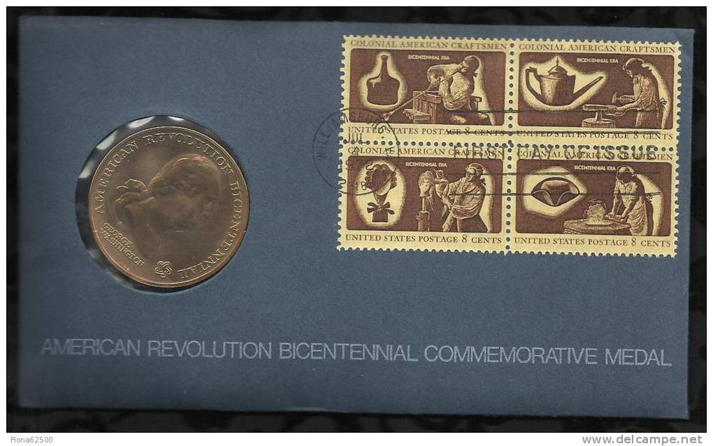 MEDAILLE DU BICENTENAIRE DE LA REVOLUTION . GEORGE WASHINGTON . 1976 . - Autres & Non Classés