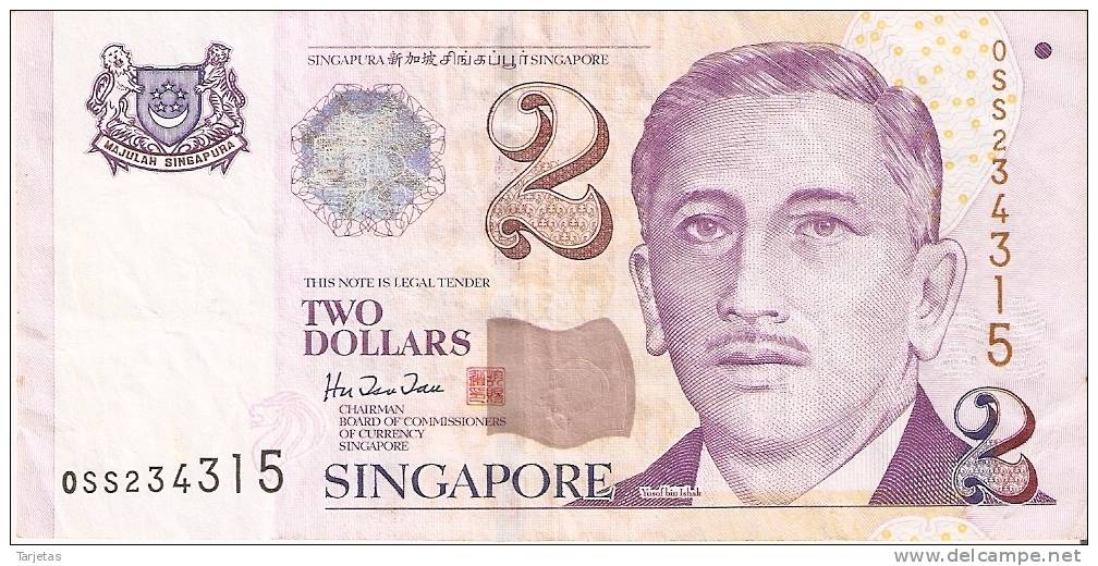 BILLETE DE SINGAPORE DE $2   (BANKNOTE) - Singapour