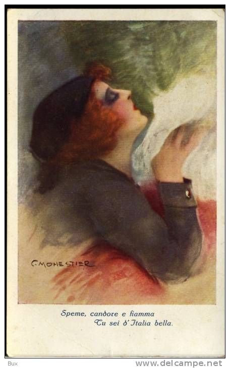 FEMME DONNA  MONESTIER   ILLUSTRATORE POSTCARD   UNUSED CONDITHION PHOTO  ITALY ITALIE - Monestier, C.