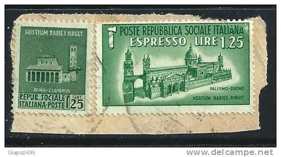 ● ITALIA - R.S.I. 1944 - ESPRESSO Duomo Di Palermo - N.° 23 - Cat. ? € - Lotto N. 1021 - Poste Exprèsse