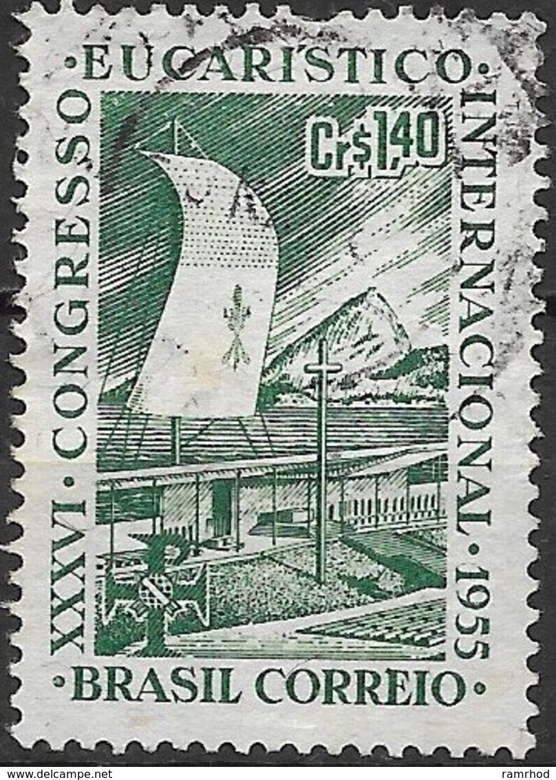 BRAZIL 1955 36th International Eucharistic Congress - Green - 1cr.40 FU - Usados