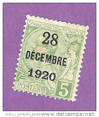 MONACO TIMBRE N° 48 NEUF AVEC CHARNIERE PRINCE ALBERT 1ER  BAPTEME - Unused Stamps