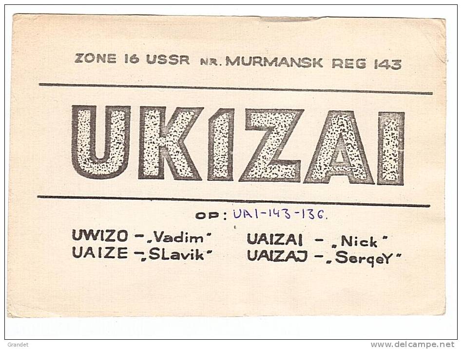 CARTE RADIO -  QSL - RUSSIE -  MOURMANSK - MURMANSK - 1974. - Radio Amateur