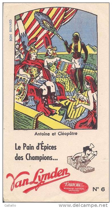 BUVARD  LES PAINS D'EPICES DES CHAMPION VAN LYNDEN BUVARD NO 6 ANTOINE ET CLEOPATRE - Peperkoeken