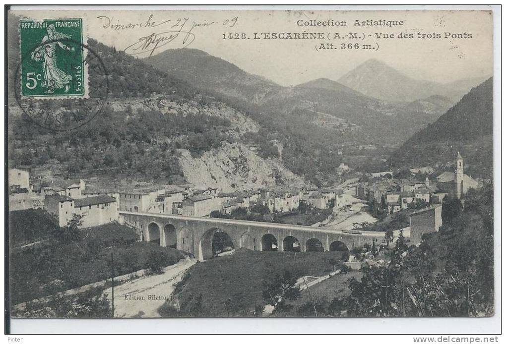 L'ESCARENE - Vue Des Trois Ponts - L'Escarène