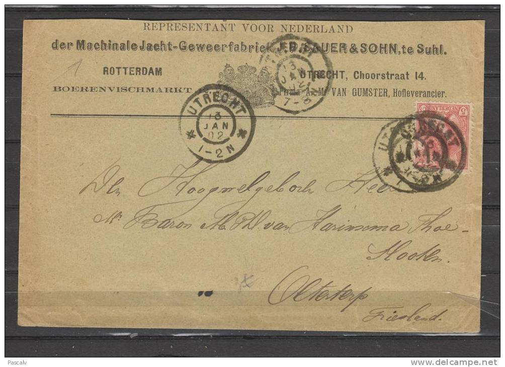 Lettre Du 13/02/1902 De Utrecht Vers Olterterp - Brieven En Documenten