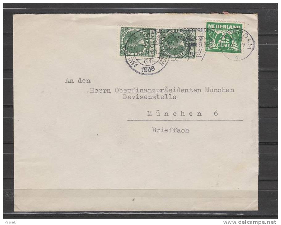 Lettre Du 10/04/1938 De Amsterdam Vers Munich Au Président De L´office Des Changes - Brieven En Documenten