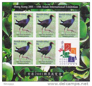 Norfolk Island......:    2001 Bird  MS Hong Kong 2001 MNH - Norfolk Island