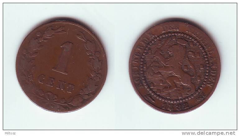 Netherlands 1 Cent 1882 - 1849-1890 : Willem III